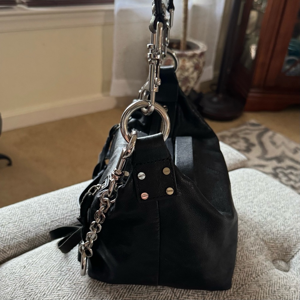 Alexander McQueen Black Leather Crossbody Bag mini hobo - Picture 4 of 14